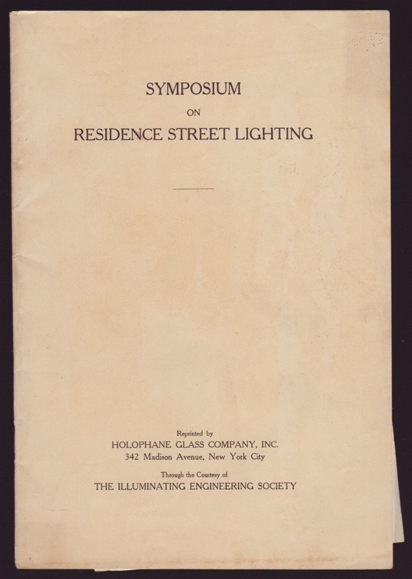 Image for SYMPOSIUM OF RESIDENCE STREET LIGHTING